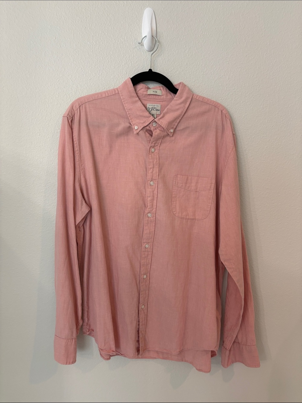 J. Crew Soft Pink Long-Sleeve Button-Down Shirt Slim Fit XL
